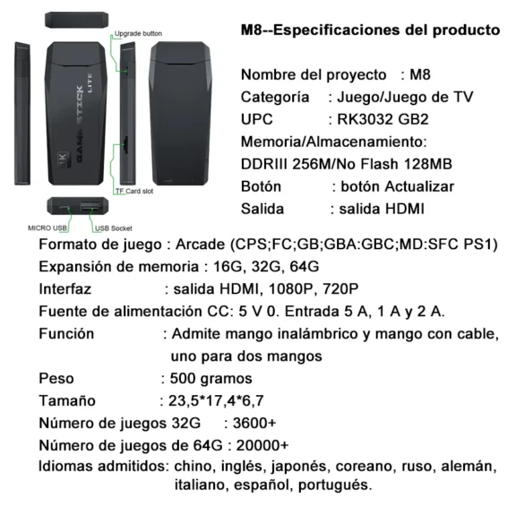 RetroNG - M8 Game Stick - Imagen 3