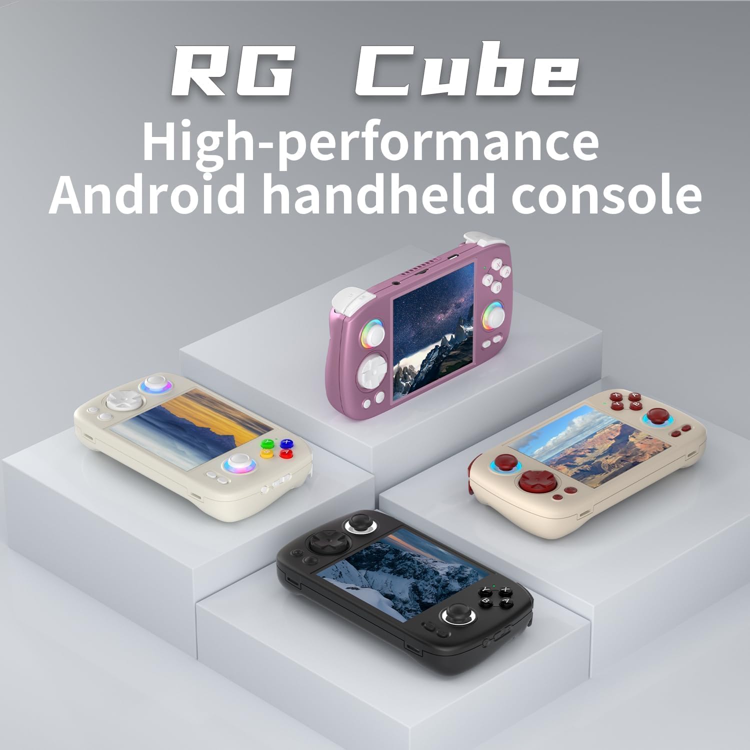SVP Game - RG Cube Consola de Juegos Retro Consola portátil RGCube Pantalla multitáctil 8+128G Sistema Android 13 Consola de Videojuegos Batería de 5200 mAh, Ventilador, Iluminación RGB - Imagen 2