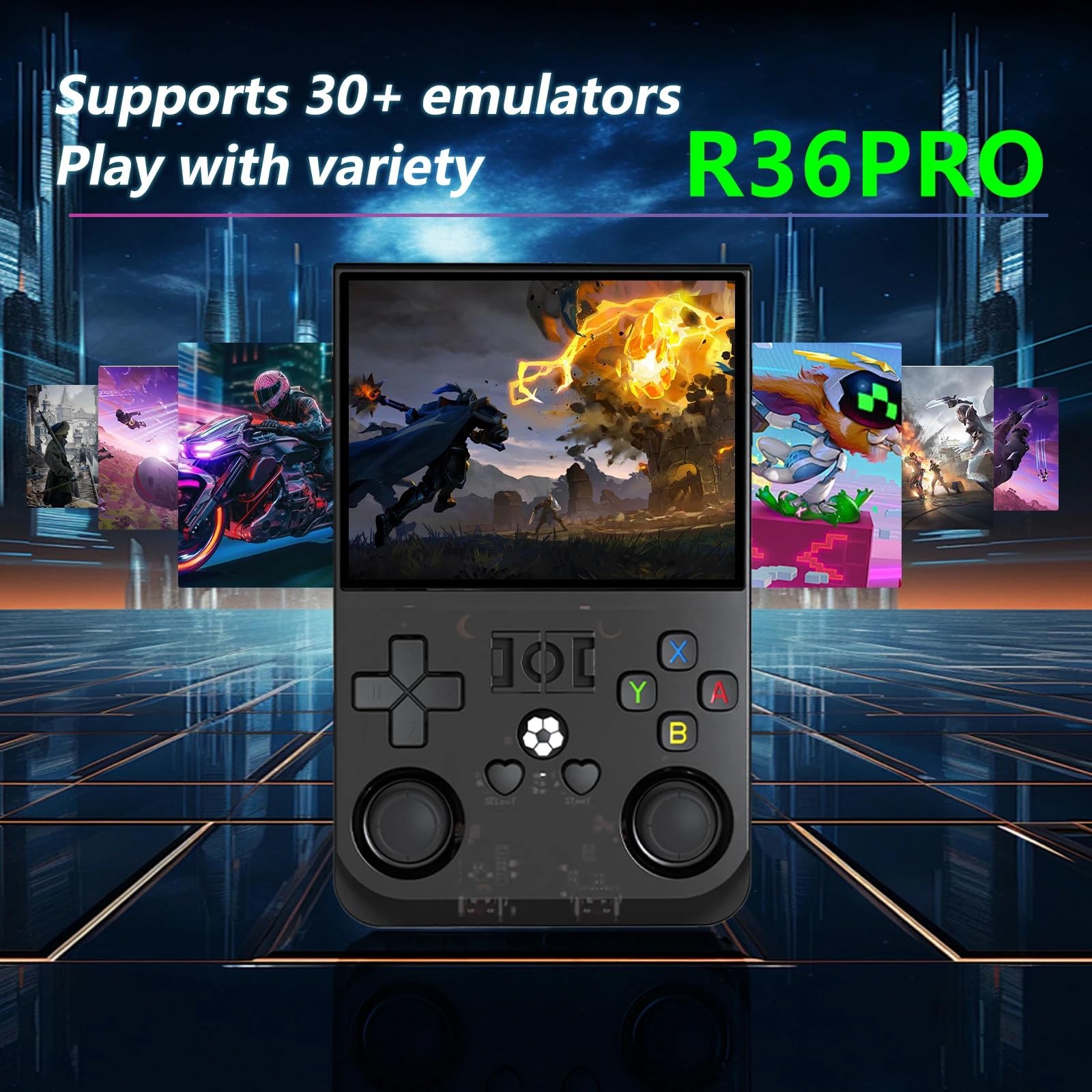 SVP Game - R36 Pro Consola retro portátil 128 GB con +30.000 Juegos +30 Emuladores PS1, PSP, N64, NDS, SuperN, GameB, GBA - Linux IPS 3.5" 4000 mAh Consola de videojuegos portátil