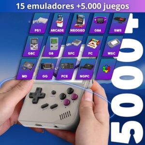 Anbernic - RG35XX Consola retro portatil 64 GB con 5.000 juegos y 30 emuladores PS1, PSP, N64, NDS, SN, GB, GBA, consolas de juegos retro, emulador clásico, consola de mano - SVP Game